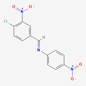 molecular formula C13H8ClN3O4 B15443861 Benzenamine, N-[(4-chloro-3-nitrophenyl)methylene]-4-nitro- CAS No. 66399-00-6