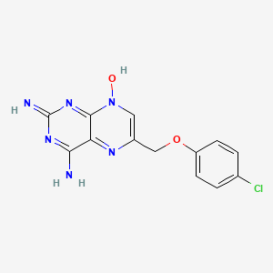 molecular formula C13H11ClN6O2 B15443977 4-Amino-6-[(4-chlorophenoxy)methyl]-2-iminopteridin-8(2H)-ol CAS No. 65659-53-2