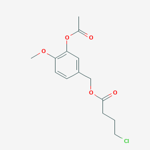 [3-(Acetyloxy)-4-methoxyphenyl]methyl 4-chlorobutanoate