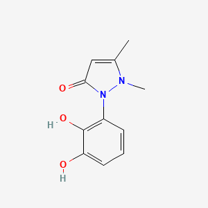 molecular formula C11H12N2O3 B15444009 2-(2,3-Dihydroxyphenyl)-1,5-dimethyl-1,2-dihydro-3H-pyrazol-3-one CAS No. 64317-68-6