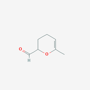 molecular formula C7H10O2 B15444078 6-Methyl-3,4-dihydro-2H-pyran-2-carbaldehyde CAS No. 64881-26-1