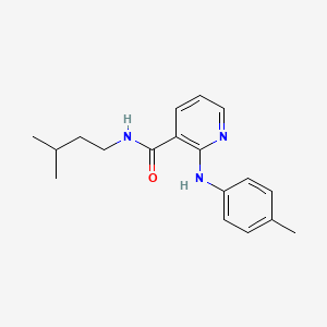 molecular formula C18H23N3O B15444208 Nicotinamide, N-isopentyl-2-(p-methylanilino)- CAS No. 65423-31-6