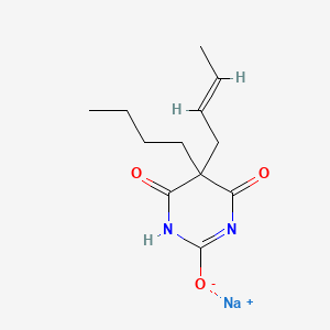 molecular formula C12H17N2NaO3 B15444315 5-Crotyl-5-butylbarbituric acid sodium salt CAS No. 67049-97-2