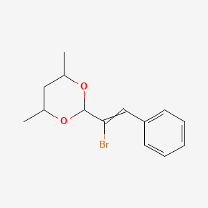 molecular formula C14H17BrO2 B15444369 2-(1-Bromo-2-phenylethenyl)-4,6-dimethyl-1,3-dioxane CAS No. 65486-56-8