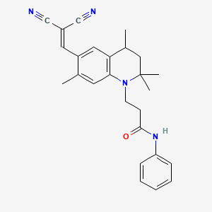 molecular formula C26H28N4O B15444408 1(2H)-Quinolinepropanamide, 6-(2,2-dicyanoethenyl)-3,4-dihydro-2,2,4,7-tetramethyl-N-phenyl- CAS No. 63467-15-2