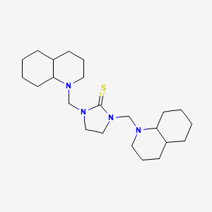 molecular formula C23H40N4S B15444411 1,3-Bis[(octahydroquinolin-1(2H)-yl)methyl]imidazolidine-2-thione CAS No. 64053-08-3