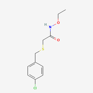 molecular formula C11H14ClNO2S B15444419 2-{[(4-Chlorophenyl)methyl]sulfanyl}-N-ethoxyacetamide CAS No. 63342-57-4