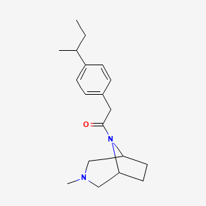 molecular formula C19H28N2O B15444464 8-(p-Isobutylphenylacethyl)-3-methyl-3,8-diazabicyclo(3.2.1)octane CAS No. 63990-63-6