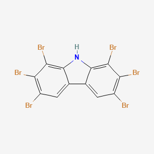 molecular formula C12H3Br6N B15444472 1,2,3,6,7,8-Hexabromo-9H-carbazole CAS No. 65591-36-8