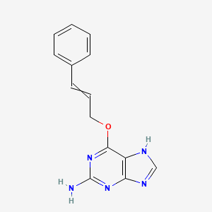 molecular formula C14H13N5O B15444478 6-[(3-Phenylprop-2-en-1-yl)oxy]-7H-purin-2-amine CAS No. 64189-11-3