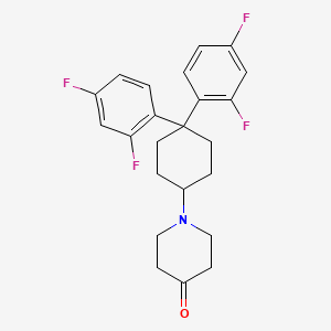 molecular formula C23H23F4NO B15444527 1-[4,4-Bis(2,4-difluorophenyl)cyclohexyl]piperidin-4-one CAS No. 63309-33-1