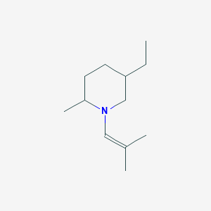 molecular formula C12H23N B15444535 5-Ethyl-2-methyl-1-(2-methylprop-1-en-1-yl)piperidine CAS No. 64132-08-7