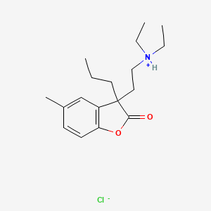 molecular formula C18H28ClNO2 B15444560 2(3H)-Benzofuranone, 3-(2-(diethylamino)ethyl)-5-methyl-3-propyl-, hydrochloride CAS No. 63938-76-1