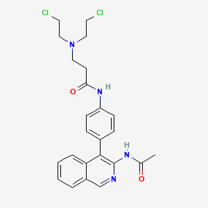 molecular formula C24H26Cl2N4O2 B15444613 N-[4-(3-acetamidoisoquinolin-4-yl)phenyl]-3-[bis(2-chloroethyl)amino]propanamide CAS No. 64157-46-6