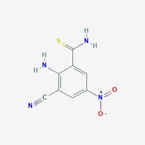 molecular formula C8H6N4O2S B15444740 2-Amino-3-cyano-5-nitrobenzene-1-carbothioamide CAS No. 65390-11-6