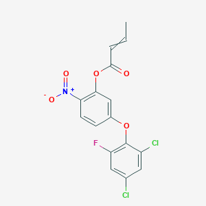 molecular formula C16H10Cl2FNO5 B15444864 5-(2,4-Dichloro-6-fluorophenoxy)-2-nitrophenyl but-2-enoate CAS No. 63555-79-3