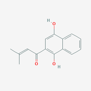 molecular formula C15H14O3 B15444969 1-(1,4-Dihydroxynaphthalen-2-yl)-3-methylbut-2-en-1-one CAS No. 64418-75-3