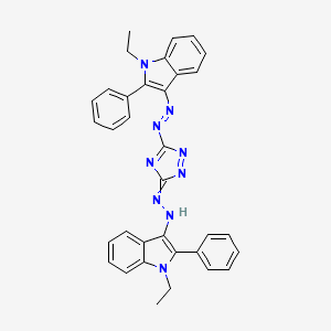 1-Ethyl-3-(2-{5-[(E)-(1-ethyl-2-phenyl-1H-indol-3-yl)diazenyl]-3H-1,2,4-triazol-3-ylidene}hydrazinyl)-2-phenyl-1H-indole