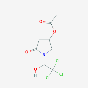 5-Oxo-1-(2,2,2-trichloro-1-hydroxyethyl)pyrrolidin-3-yl acetate