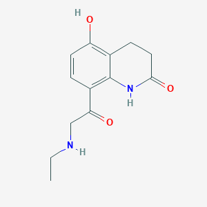 molecular formula C13H16N2O3 B15447804 8-[(Ethylamino)acetyl]-5-hydroxy-3,4-dihydroquinolin-2(1H)-one CAS No. 62566-50-1