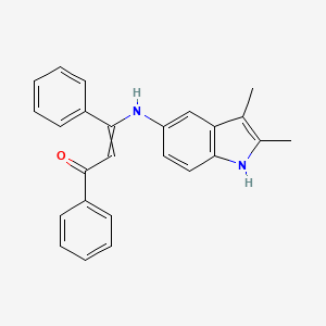 3-[(2,3-dimethyl-1H-indol-5-yl)amino]-1,3-diphenylprop-2-en-1-one