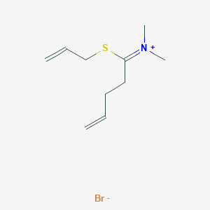 N,N-Dimethyl-1-[(prop-2-en-1-yl)sulfanyl]pent-4-en-1-iminium bromide