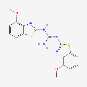 molecular formula C17H15N5O2S2 B15448113 N,N''-Bis[(4-methoxy-1,3-benzothiazol-2-yl)]guanidine CAS No. 62540-14-1