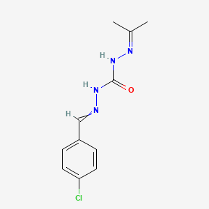 molecular formula C11H13ClN4O B15448143 2-[(4-Chlorophenyl)methylidene]-N'-(propan-2-ylidene)hydrazine-1-carbohydrazide CAS No. 62693-35-0