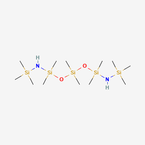 molecular formula C12H38N2O2Si5 B15448308 1,1,3,3,5,5-Hexamethyl-N~1~,N~5~-bis(trimethylsilyl)trisiloxane-1,5-diamine CAS No. 62614-00-0