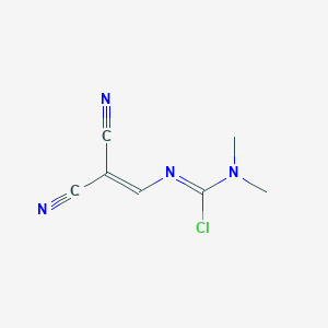 molecular formula C7H7ClN4 B15448319 Carbamimidic chloride, N'-(2,2-dicyanoethenyl)-N,N-dimethyl- CAS No. 62608-67-7