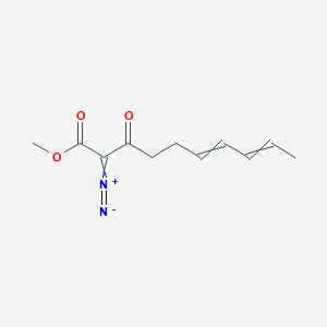 molecular formula C11H14N2O3 B15448329 2-Diazonio-1-methoxy-3-oxodeca-1,6,8-trien-1-olate CAS No. 63072-79-7