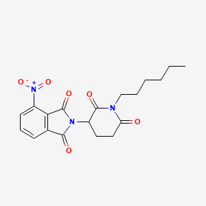 molecular formula C19H21N3O6 B15448355 2-(1-Hexyl-2,6-dioxopiperidin-3-yl)-4-nitro-1H-isoindole-1,3(2H)-dione CAS No. 62595-73-7