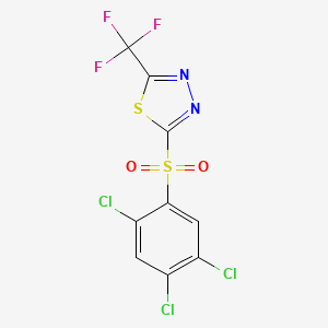 2-(2,4,5-Trichlorobenzene-1-sulfonyl)-5-(trifluoromethyl)-1,3,4-thiadiazole