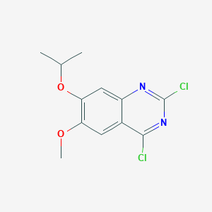 molecular formula C12H12Cl2N2O2 B15448456 2,4-Dichloro-6-methoxy-7-[(propan-2-yl)oxy]quinazoline CAS No. 62484-30-4