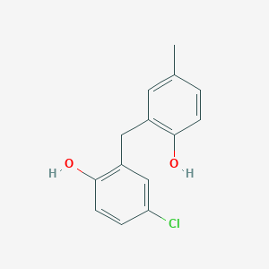 molecular formula C14H13ClO2 B15448497 2-[(5-Chloro-2-hydroxyphenyl)methyl]-4-methylphenol CAS No. 62384-32-1