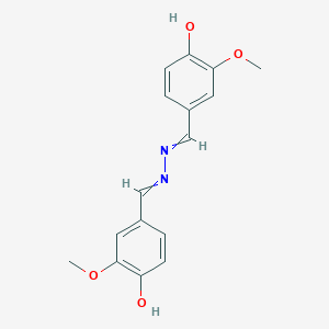 molecular formula C16H16N2O4 B154485 苯甲醛，4-羟基-3-甲氧基-，((4-羟基-3-甲氧基苯基)亚甲基)腙 CAS No. 1696-60-2
