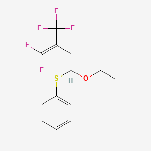 {[1-Ethoxy-4,4-difluoro-3-(trifluoromethyl)but-3-en-1-yl]sulfanyl}benzene