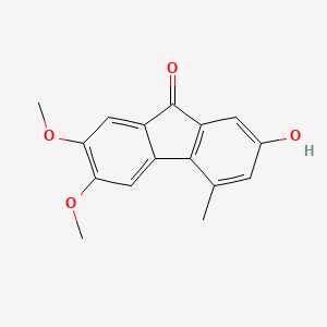 molecular formula C16H14O4 B15448702 7-Hydroxy-2,3-dimethoxy-5-methyl-9H-fluoren-9-one CAS No. 62723-33-5