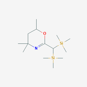 molecular formula C14H31NOSi2 B15448750 2-[Bis(trimethylsilyl)methyl]-4,4,6-trimethyl-5,6-dihydro-4H-1,3-oxazine CAS No. 62833-39-0