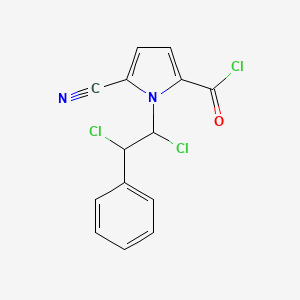 molecular formula C14H9Cl3N2O B15448815 5-Cyano-1-(1,2-dichloro-2-phenylethyl)-1H-pyrrole-2-carbonyl chloride CAS No. 62541-77-9