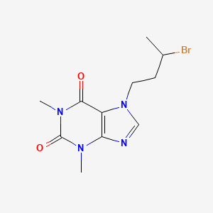 molecular formula C11H15BrN4O2 B15448837 7-(3-Bromobutyl)-1,3-dimethyl-3,7-dihydro-1H-purine-2,6-dione CAS No. 62932-69-8