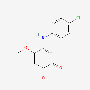 molecular formula C13H10ClNO3 B15448858 4-(4-Chloroanilino)-5-methoxycyclohexa-3,5-diene-1,2-dione CAS No. 62439-38-7