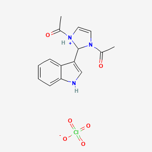 molecular formula C15H16ClN3O6 B15449000 1,3-Diacetyl-2-(1H-indol-3-yl)-2,3-dihydro-1H-imidazol-1-ium perchlorate CAS No. 62573-81-3