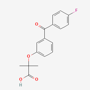 molecular formula C17H15FO4 B15449049 2-[3-(4-Fluorobenzoyl)phenoxy]-2-methylpropanoic acid CAS No. 62809-84-1