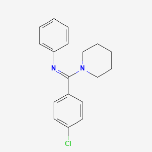 (Z)-1-(4-Chlorophenyl)-N-phenyl-1-(piperidin-1-yl)methanimine