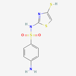 molecular formula C9H9N3O2S3 B15449146 4-Amino-N-(4-sulfanyl-1,3-thiazol-2-yl)benzene-1-sulfonamide CAS No. 62501-25-1