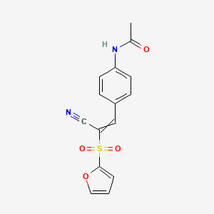 molecular formula C15H12N2O4S B15449257 N-{4-[2-Cyano-2-(furan-2-sulfonyl)ethenyl]phenyl}acetamide CAS No. 62955-75-3