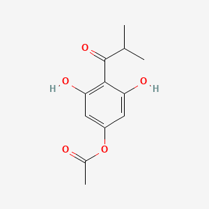 molecular formula C12H14O5 B15449265 3,5-Dihydroxy-4-(2-methylpropanoyl)phenyl acetate CAS No. 62545-45-3