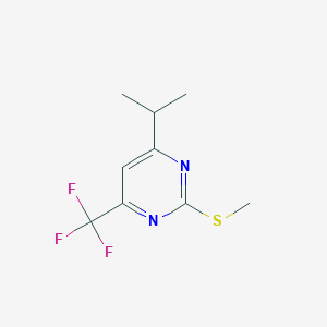 molecular formula C9H11F3N2S B15449410 2-(Methylsulfanyl)-4-(propan-2-yl)-6-(trifluoromethyl)pyrimidine CAS No. 62772-96-7