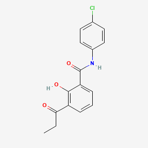 N-(4-Chlorophenyl)-2-hydroxy-3-propanoylbenzamide